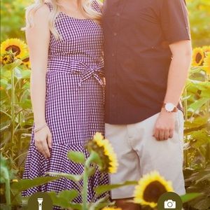 Jcrew Navy Gingham Dress